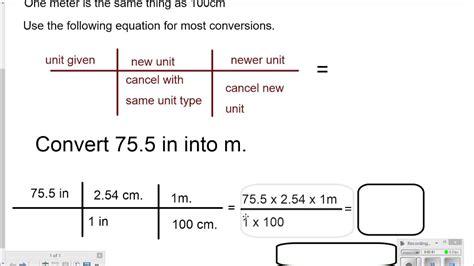 Inches To Meter Conversion Youtube