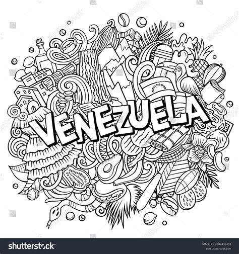 Venezuela Hand Drawn Cartoon Doodle Illustration Stock Vector Royalty