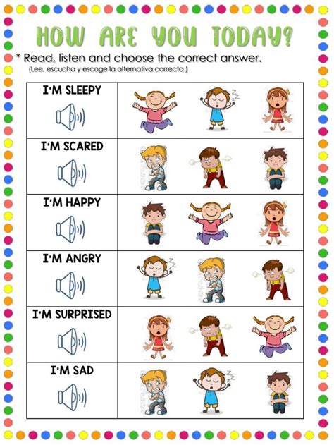 The Worksheet For How Are You Today With Pictures And Words On It
