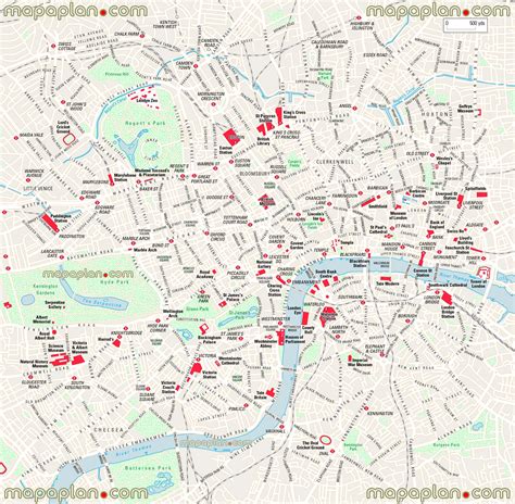 Printable Tourist Map Of London Attractions Map