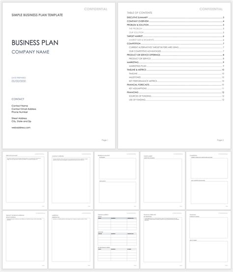 Free Simple Business Plan Templates Smartsheet Fillable Form 2023