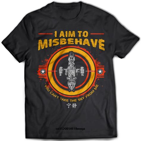 Gildan Funny T Shirts I Aim To Misbehave Mens T Shirt Serenity Firefly Browncoat Blue Sun