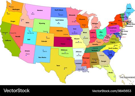 Usa State Capitals Map