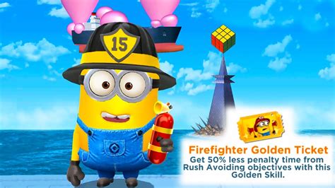 Firefighter Minion Costume Modified With Golden Tickets Old Minion