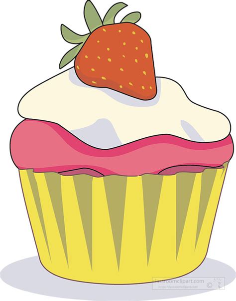 Cupcake Clipart Cupcake With A Strawberry On Top Of It