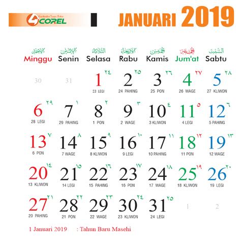 Download Kalender 2019 Indonesia Per Bulan Financial Report