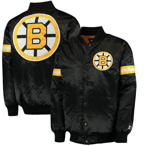 Boston Bruins Starter Classic Retro Satin Full Snap Jacket Black