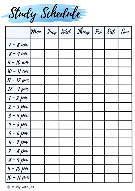 Pin On Study Schedule