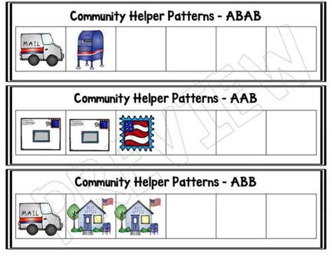 Community Helper Patterns By Preschoolers And Sunshine Tpt