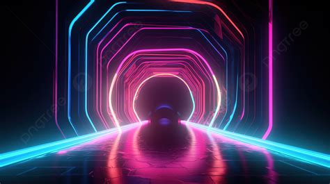 Rectangular Portal A Cosmic Landscape Bathed In Pink And Blue Neon
