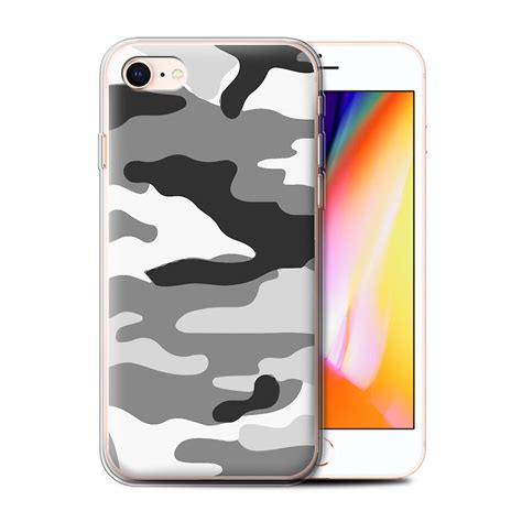 Stuff4 Gel Tpu Casecover For Apple Iphone 8white 2camouflage Army