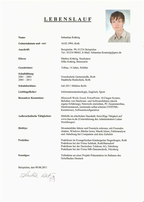 What to include in a curriculum vitae curriculum vitae sample & template Lebenslauf Englisch Realschule Curriculum Vitae Englisch ...