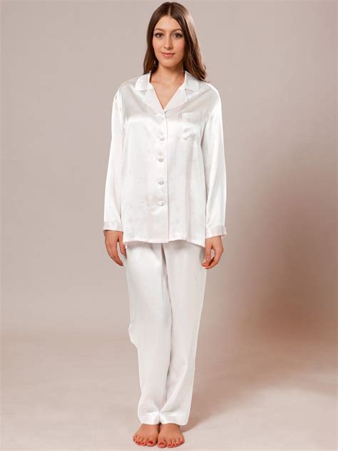 White Silk Pajama For Women Silk Pajamas Silk Pajama Set Silk Outfit