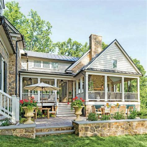 The small house plan boasts a wraparound porch (partially screened) in front and a smaller covered porch in back. The Southern Living Idea House by Bunny Williams | Modern ...