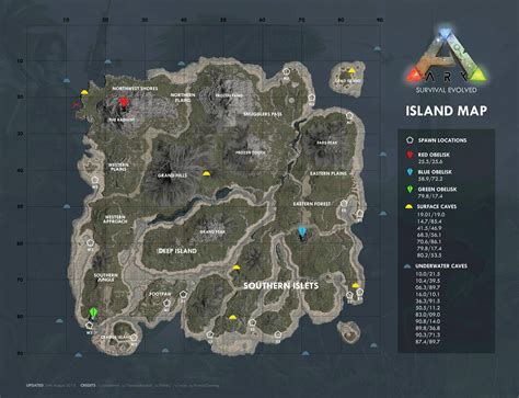 Ark Map Spawn Areas Cave Locations And Region Names Playark