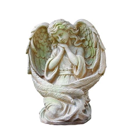 Alpine Polyresin 19 In Guardian Angel Statuary Angel Garden Statues