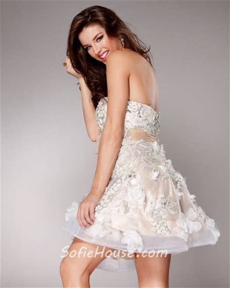 Elegant A Line Sweetheart Short Mini Nude Ivory Beaded Party Cocktail