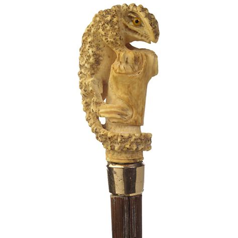 Outstanding Carved Ivory Lizard Cane Cowan S Auction House The