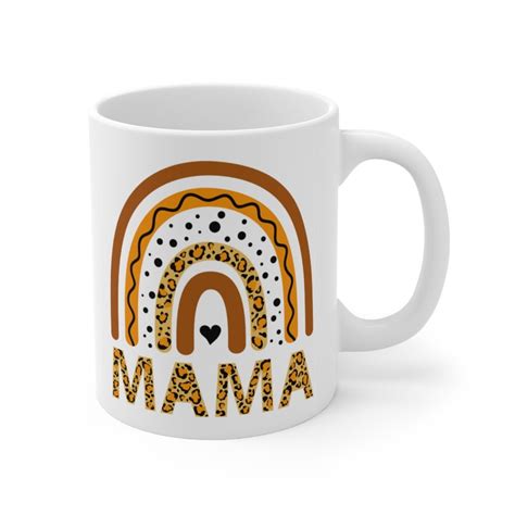Mothers Day Mug Mama Mug With Cute Rainbow Print Placed Both Etsy