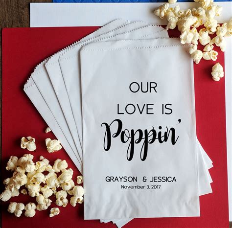 Wedding Popcorn Bags Popcorn Favor Bags Treat Bags For Popcorn Bar