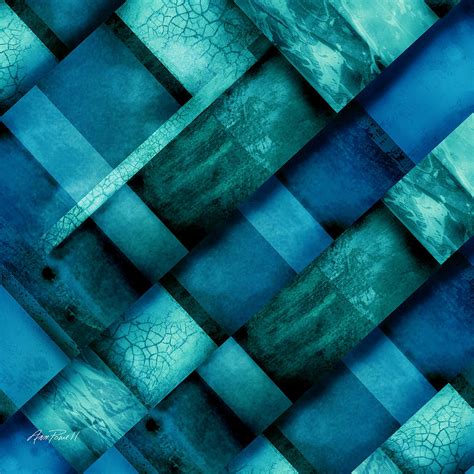 Abstract Art Blue Square Three Digital Art By Ann Powell
