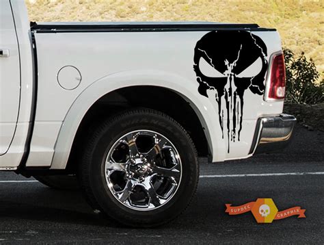 Punisher Grunge Splatter Decal Dodge Ram Car Truck Suv Vehicle Graphic