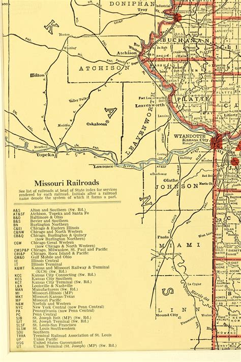 Northwest Missouri Map Of Western Vicinity Area Map Matted Etsy