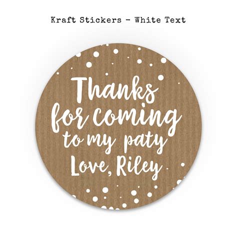 Thank You For Coming To My Party Stickers Sheet Stickers For Etsy