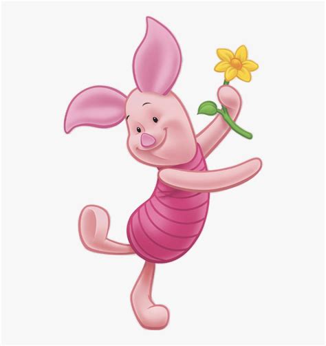 Piglet With Flower Cartoon Piglet Winnie The Pooh Hd Png Download