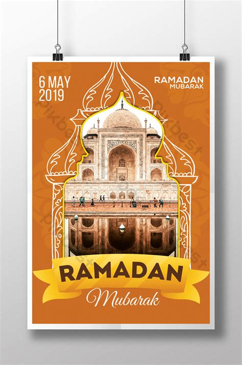 Unique Style Ramadan Flyer Templates With Banner And Skeleton Of Mosque