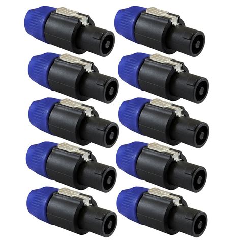 10 quality nl4fc professional 4 pin plug male audio speaker cable end connectors