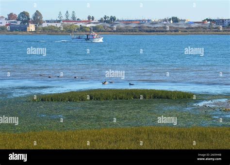 The Estuary Of The Guadiana River At The Border Between Portugal And
