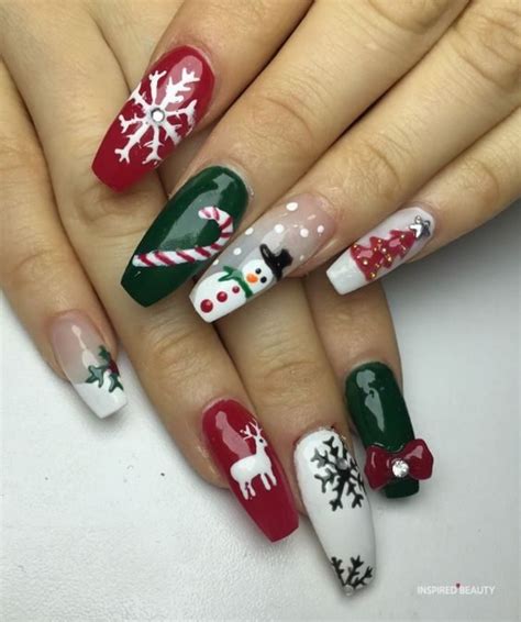 30 Easy Christmas Gel Nails With Festive Look Inspired Beauty