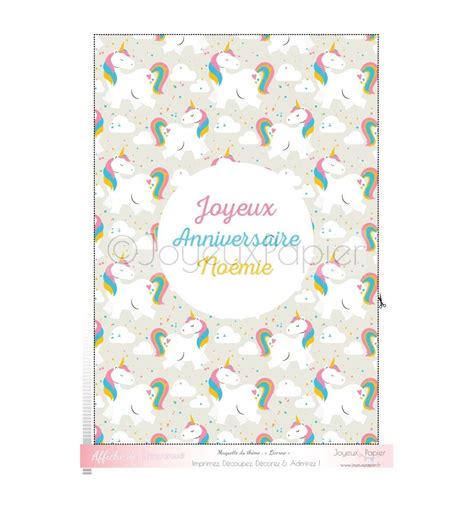 Carte Anniversaire Licorne Imprimer