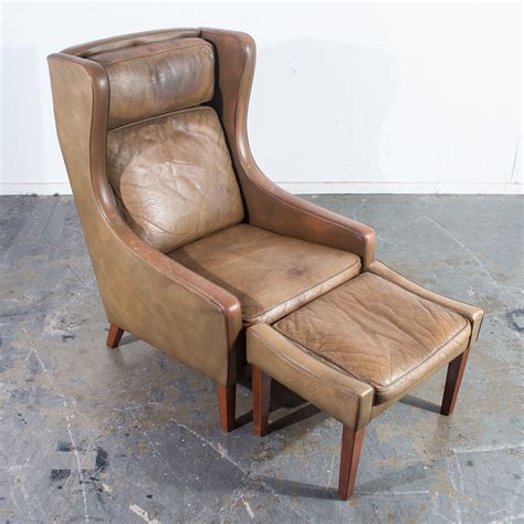Condition midmodgroovy 5 out of 5 stars (56) $ 950.00. Danish Wingback Leather Lounge Chair + Ottoman - Vintage ...