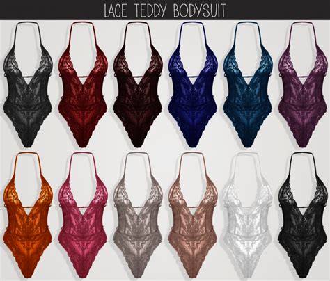 Elliesimple Lace Teddy Bodysuit The Sims 4 Download