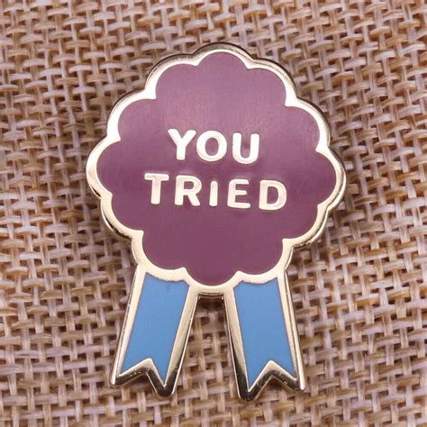 Details About You Tried Medal Award Pin Patriotic Funny Brooches Badge