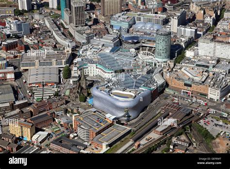 Aerial View Of Birmingham City Centre And Bullring Shopping Centre Uk