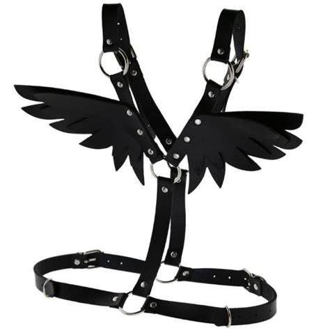 Jay Women Gothic Sexy Leather Angel Body Harness Belt Angel Wings Harness Waist Belt Th