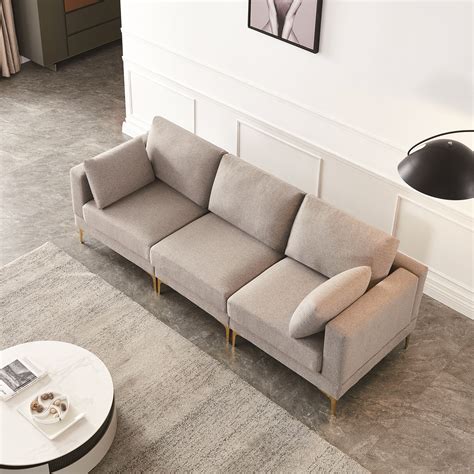 Buy Free Combination Sectional Sofa with Movable Ottoman Footrest and