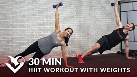 30 Minute Hiit Workout With Weights Full Body 30 Min Hiit Tabata Workouts At Home With