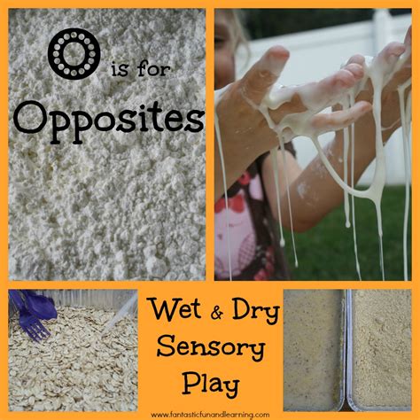 opposites wet  dry sensory play