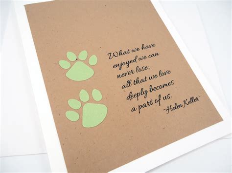 Everyone seems uncomfortable with saying the wrong thing during difficult circumstances. Pet Sympathy Card Loss of Pet Helen Keller by ...