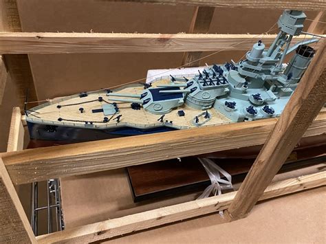 Uss Texas Battleship Model In Wooden Crate With Box Dimension Approx
