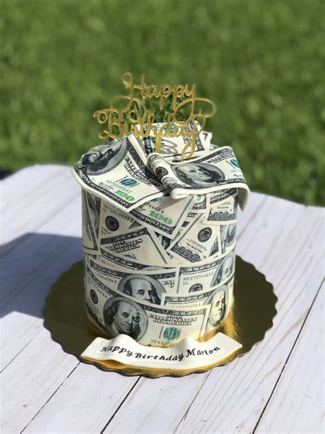 Money Wrapped Cake Custom Birthday Cakes Cake Designs Birthday Money Birthday Cake