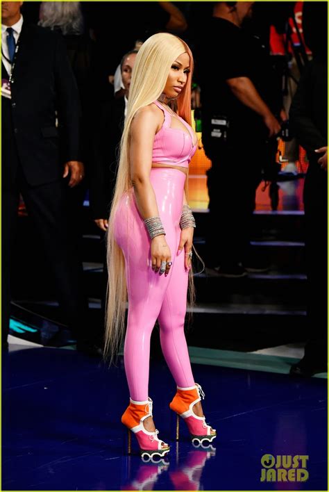 Full Sized Photo Of Nicki Minaj Wears Pink Latex Bodysuit To Mtv Vmas
