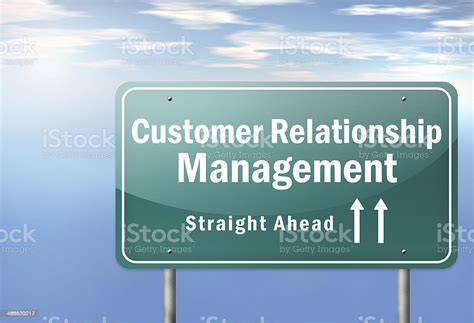 Highway Signpost Customer Relationship Management Stock Illustration