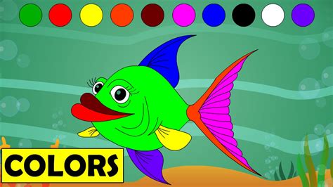 Discover our free coloring pages for kids. Learn Colors with Cartoon Fish | Kids Educational Videos ...