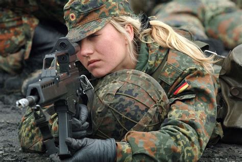 german army bundeswehr recruit training with hk g36 military girl military police army
