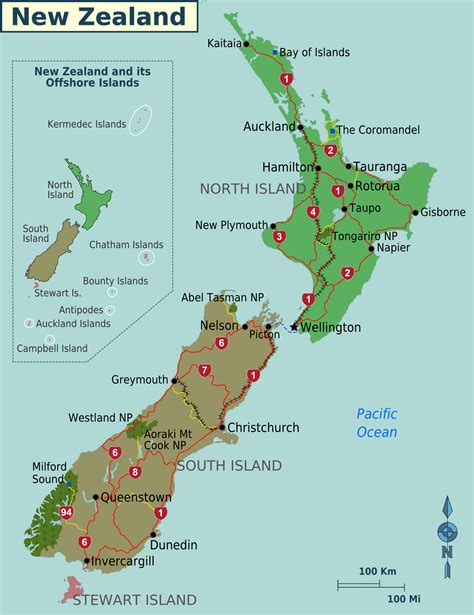 Map Of New Zealand Regions Online Maps And Travel Information